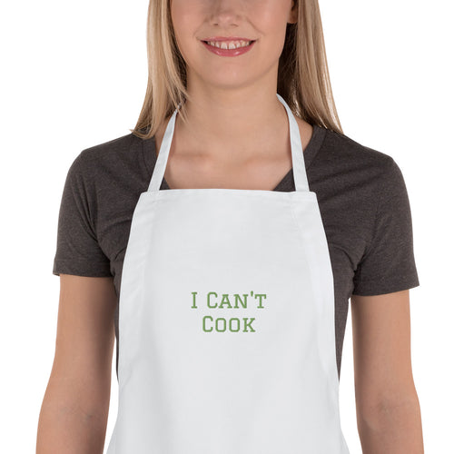 "Cant Cook" Embroidered Apron