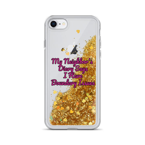 "Boundary Issues" Liquid Glitter Phone Case